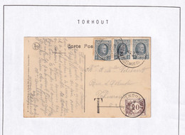 DDY 818 -- Collection THOUROUT - Carte-Vue KNOCKE TP Houyoux 1926 Vers THOUROUT , Taxation à 20 C (insuffisance 10 C) - Cartas & Documentos