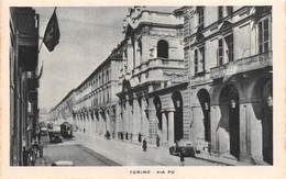 09423 "TORINO - VIA PO - ANNI '30 DEL XX SECOLO" ANIMATA - TRAMWAY - AUTO - CART. ILL. ORIG. NON SPED. - Multi-vues, Vues Panoramiques