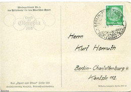 48448 - Deutsches Reich - 1935 - Sport-Werbepostkarte Nr.3 - SoStpl. BERLIN-POSTSTADION  FUENF-LAENDER-KAMPF -> Berlin - Sommer 1936: Berlin