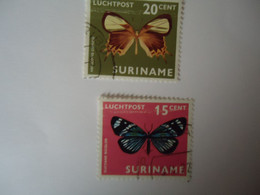 SURINAME  USED    STAMPS  BUTTERFLIES - Surinam