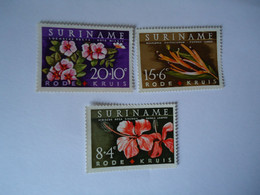 SURINAME  MNH  STAMPS   FLOWERS   RED CROSS - Surinam