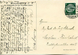 48461 - Deutsches Reich - 1937 - Sport-Werbepostkarte Nr.11 M. Olympia-Ringen SoStpl. DUESSELDORF -> Aachen - Estate 1936: Berlino