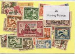 25 Timbres Kouang Tcheou - Oblitérés