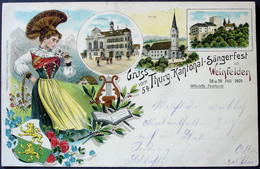 LITHO Gruss Vom Thurg. Kantonal Sängerfest In WEINFELDEN 1901 - Weinfelden