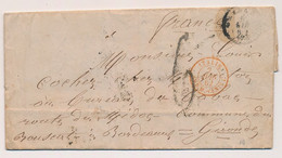 LETTRE MANTOUE ITALIE BORDEAUX CACHET TAXE PARIS 30C DOS COVER ITALY MANTOVA - Lombardo-Venetien