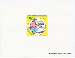 ST PIERRE ET MIQUELON EPREUVE DE LUXE DU N°592 ** LA PETANQUE - Imperforates, Proofs & Errors