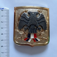 SERBIA MONTENEGRO YUGOSLAVIA ARMY OFFICER BELT BUCKLE TWO HEADED EAGLE SIGN FESTIVE UNIFORM SRBIJA CRNA GORA MILITARY - Divise