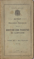 1926 Manuel Militaire Armée Belge Réglement Sur Le Service Des Troupes En Campagne Des Marches - Otros & Sin Clasificación