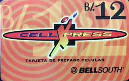 PANAMA  -  Prepaid  -  BELLSOUTH  -  Cell Xpress  -  B/.12 - Panamá