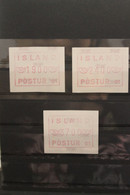 Island, ATM Nr. 1; 3 Werte, Postur 01; MNH - Vignettes D'affranchissement (Frama)