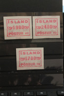 Island, ATM Nr. 1; 3 Werte, Postur 02; MNH - Franking Labels