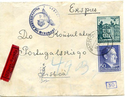 48511 - Deutsches Reich / Generalgouvernement - 1942 - Zensierter Eilbf. WARSCHAU -> Portugal - Other & Unclassified
