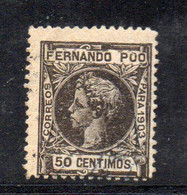 XP4278 - FERNANDO POO 1903, 50 Cent Yvert N. 119  Usato Con Gomma (2380) - Fernando Po