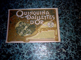 Vieux Papier étiquette Non Utilisée Alcool Quinquina Paillette D'or, C.O.P. - Alcoholes Y Licores