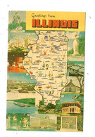 JC , G , Cp , Etats Unis , IL , Greetings From ILLINOIS , Vierge - Other & Unclassified