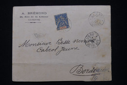 GUYANE - Enveloppe à Entête De Cayenne Pour Bordeaux En 1901, Affranchissement Restant Groupe, Cachet Maritime - L 91228 - Storia Postale