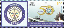INDIA 2021 MY STAMP, Aeronautics Research & Development Board, 1 Stamp With Tab, Limited Issue MNH(**) - Neufs