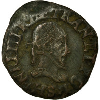 Monnaie, France, Double Tournois, 1587, Troyes, TTB+, Cuivre, Duplessy:1152 - 1574-1589 Henry III