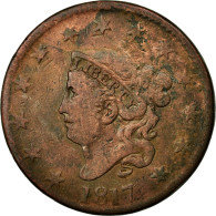 Monnaie, États-Unis, Coronet Cent, Cent, 1817, U.S. Mint, Philadelphie, TB+ - 1816-1839: Coronet Head (Tête Couronnée)