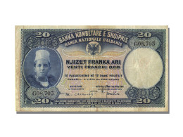 Billet, Albania, 20 Franka Ari, TTB - Albania