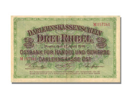 Billet, Allemagne, 3 Rubel, 1916, 1916-04-17, SPL - Autres & Non Classés