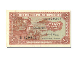 Billet, Rwanda-Burundi, 5 Francs, 1960, 1960-09-15, SUP - Rwanda