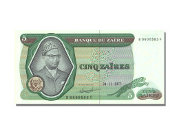 Billet, Zaïre, 5 Zaïres, 1977, 1977-11-24, NEUF - Zaire