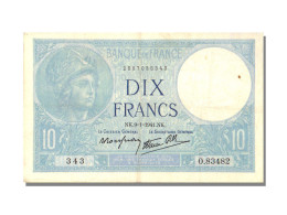 Billet, France, 10 Francs, 10 F 1916-1942 ''Minerve'', 1941, 1941-01-09, SUP+ - 10 F 1916-1942 ''Minerve''