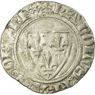 Monnaie, France, Blanc, TTB, Billon, Duplessy:377 - 1380-1422 Carlos VI El Bien Amado