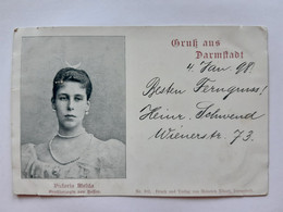 Germany Deutschland Allemagne Gruss Aus Darmstadt Victoria Melita  Postcard 1898 Circulated , Circuler 2 Scans - Darmstadt