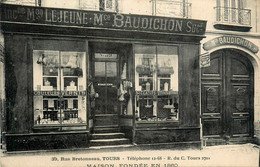 Tours * Devanture Ancienne Maison LEJEUNE , Mce BAUDICHON Succ 39 Rue Bretonneau * Peinture * Commerce Magasin - Tours