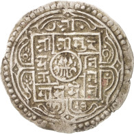 Monnaie, Népal, SHAH DYNASTY, Surendra Vikrama, Mohar, 1869, TTB, Argent - Népal