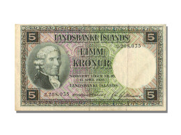 Billet, Iceland, 5 Kronur, 1928, SUP - Island