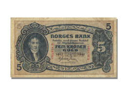 Billet, Norvège, 5 Kroner, 1942, TTB - Norway