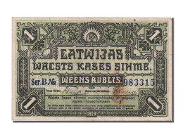 Billet, Latvia, 1 Rublis, 1919, SUP - Letonia