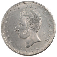 Monnaie, Équateur, 5 Sucres, Cinco, 1944, Mexico City, Mexico, SUP+, Argent - Ecuador