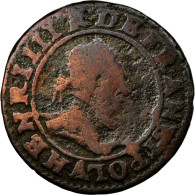 Monnaie, France, Double Tournois, Paris, B+, Cuivre, Duplessy:1152a - 1574-1589 Hendrik III