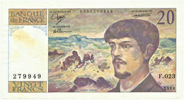 FRANCE - 20 Francs - 1988 - P 151.c - Serie F.023 - CLAUDE DEBUSSY - 20 F 1980-1997 ''Debussy''