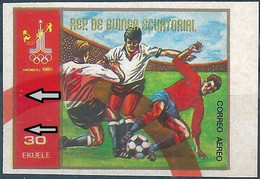 C2118 Equatorial Guinea Olympics 1980 Sport Football Imperf ERROR - Oddities On Stamps