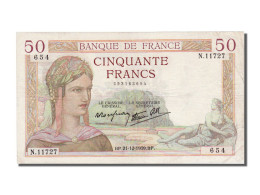 Billet, France, 50 Francs, 50 F 1934-1940 ''Cérès'', 1939, 1939-12-21, TTB - 50 F 1934-1940 ''Cérès''