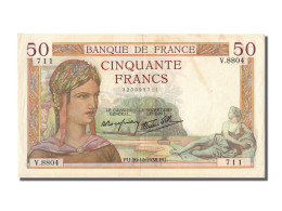 Billet, France, 50 Francs, 50 F 1934-1940 ''Cérès'', 1938, 1938-10-20, TTB+ - 50 F 1934-1940 ''Cérès''