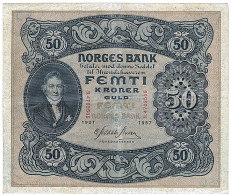 Billet, Norvège, 50 Kroner, 1937, TTB - Norvège