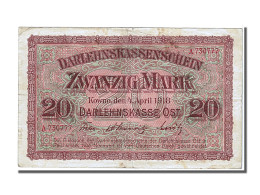 Billet, Allemagne, 20 Mark, 1918, 1918-04-04, TTB - Eerste Wereldoorlog