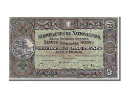Billet, Suisse, 5 Franken, 1942, 1942-12-04, TTB - Suisse