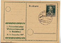 P965 ZC/03 Postkarte ZUDRUCK WEIHNACHTSMARKT RADEBEUL  Sost.1947  NGK 15,00 € - Privé Postkaarten - Gebruikt