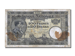 Billet, Belgique, 100 Francs-20 Belgas, 1928, 1928-08-28, TB+ - 100 Frank & 100 Frank-20 Belgas