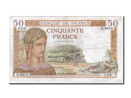 Billet, France, 50 Francs, 50 F 1934-1940 ''Cérès'', 1939, 1939-03-30, TTB - 50 F 1934-1940 ''Cérès''