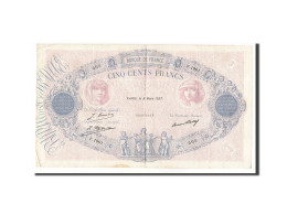 Billet, France, 500 Francs, 1927, 1927-03-08, TB+, Fayette:30.30, KM:66k - 500 F 1888-1940 ''Bleu Et Rose''