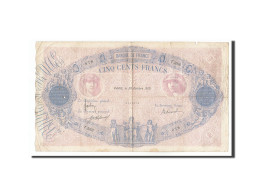 Billet, France, 500 Francs, 1912, 1912-10-28, B+, Fayette:30.20, KM:66g - 500 F 1888-1940 ''Bleu Et Rose''