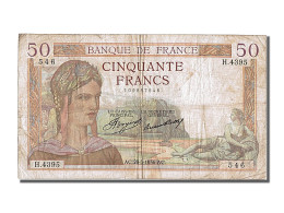 Billet, France, 50 Francs, 50 F 1934-1940 ''Cérès'', 1936, 1936-05-28, TB - 50 F 1934-1940 ''Cérès''